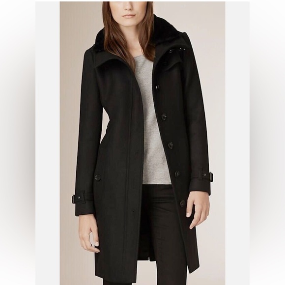 🇬🇧BURBERRY BRIT wool/cashmere blend winter trench coat - Picture 6 of 16